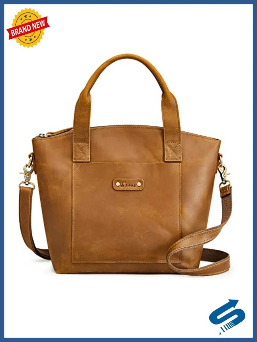 Genuine Leather Satchel Bag Crossbody Tote Top-Handle Handbag Shoulder Purse